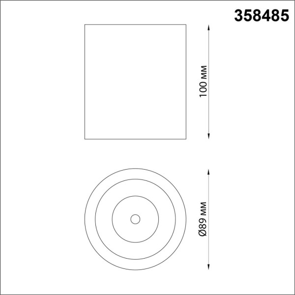 358485 OVER NT20 000 черный/золото Светильник накладной IP20 LED 10W 220V RECTE