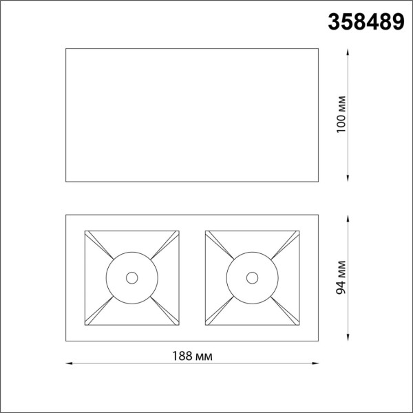 358489 OVER NT20 000 черный/золото Светильник накладной IP20 LED 4000K 20W 220V RECTE