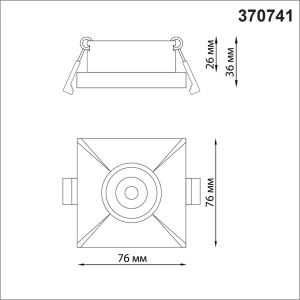 370741 SPOT NT21 000 черный Светильник встраиваемый IP20 GU10 50W 220V METIS