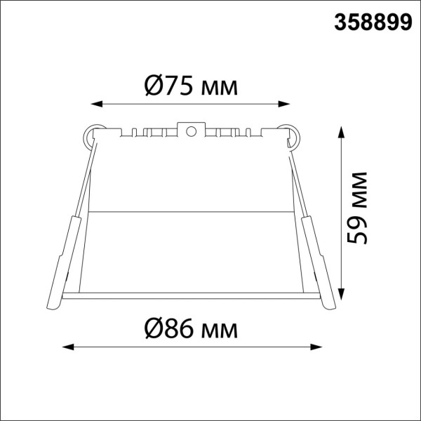 358899 SPOT NT22 белый Светильник встраиваемый светодиодный IP20 LED 4000К 9W 220V TRAN