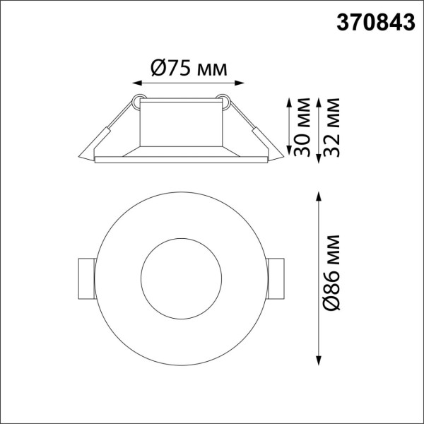 370843 SPOT NT22 черный Светильник встраиваемый IP20 GU10 50W 220V METIS