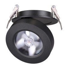 357983 NT19 047 черный Встраиваемый светильник IP20 LED 3000К 12W 220V GRODA