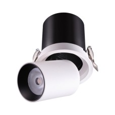 358081 NT19 038 белый/черный Встраиваемый светильник IP20 LED 12W 3000К 220V LANZA