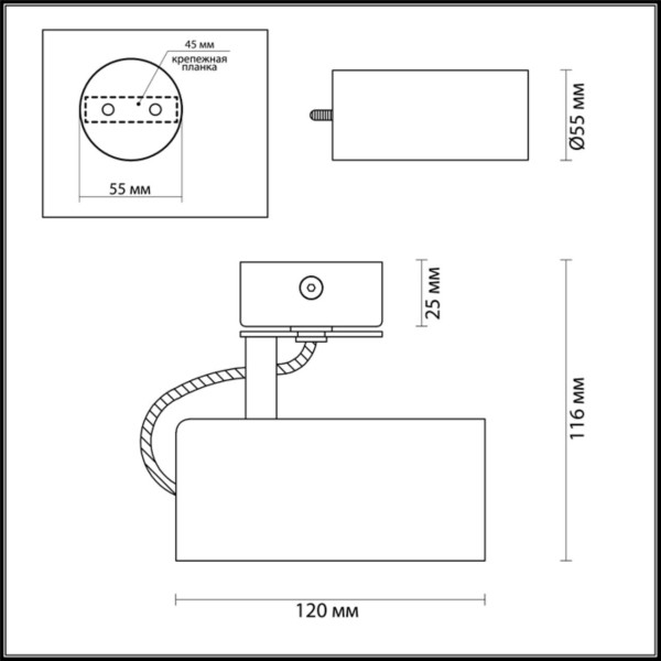 3876/1C ODL19 143 золотистый Потолочный светильник GU10 1*50W 220V KIKO