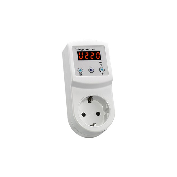 Реле контроля напряжения KD230S, 16A, 230VAC, Umin(160_210V)/Umax(220_280V), 0.02_0.5s/5_600s, LED-дисплей, розеточное