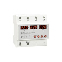 Реле выбора приоритетной фазы RM-PS63, 3NO+N, 63A, 220VAC, Umin(120_210V)/Umax(220_300V), 0.02_0.1s/1_600s, LED-дисплей, 5M