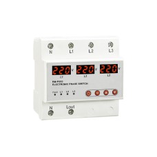Реле выбора приоритетной фазы RM-PS63, 3NO+N, 63A, 220VAC, Umin(120_210V)/Umax(220_300V), 0.02_0.1s/1_600s, LED-дисплей, 5M