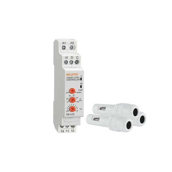 Реле контроля уровня RS-LC3, 1CO, 8A(250VAC), 24_240VAC/DC, 5_100 kOhm, 0.5_10s, без датчиков, 1M