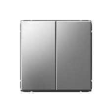 Переключатель 2-клавишный Systeme Electric (Schneider Electric) ArtGallery, 10АХ, сталь, GAL000965