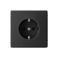 Розетка Systeme Electric (Schneider Electric) ArtGallery с заземлением, со шторками, 16А, карбон, GAL001045