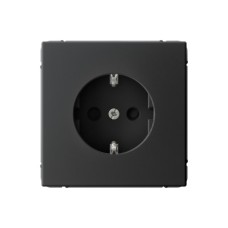 Розетка Systeme Electric (Schneider Electric) ArtGallery с заземлением, со шторками, 16А, карбон, GAL001045