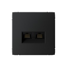 Розетка двойная компьютерная RJ45+RJ45 Systeme Electric (Schneider Electric), ArtGallery, карбон, GAL001088