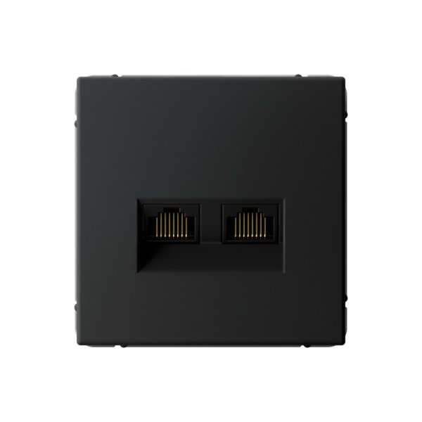 Розетка двойная компьютерная RJ45+RJ45 Systeme Electric (Schneider Electric), ArtGallery, карбон, GAL001088