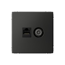 Розетка двойная ТВ + компьютерная RJ45 Systeme Electric (Schneider Electric), ArtGallery, базальт, GAL001489