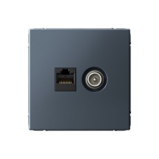 Розетка двойная ТВ + компьютерная RJ45 Systeme Electric (Schneider Electric), ArtGallery, грифель, GAL000789