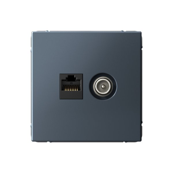 Розетка двойная ТВ + компьютерная RJ45 Systeme Electric (Schneider Electric), ArtGallery, грифель, GAL000789