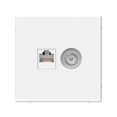 Розетка двойная ТВ + компьютерная RJ45 Systeme Electric (Schneider Electric), ArtGallery, белый лотос, GAL001389
