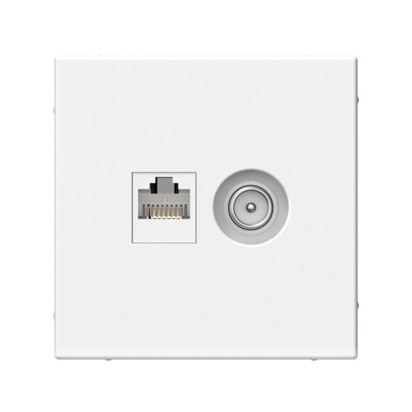 Розетка двойная ТВ + компьютерная RJ45 Systeme Electric (Schneider Electric), ArtGallery, белый лотос, GAL001389