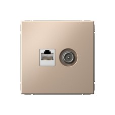Розетка двойная ТВ + компьютерная RJ45 Systeme Electric (Schneider Electric), ArtGallery, песочный, GAL001289