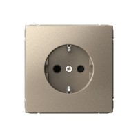 Розетка Systeme Electric (Schneider Electric) ArtGallery с заземлением, со шторками, 16А, шампань, GAL000545
