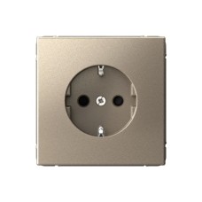 Розетка Systeme Electric (Schneider Electric) ArtGallery с заземлением, со шторками, 16А, шампань, GAL000545