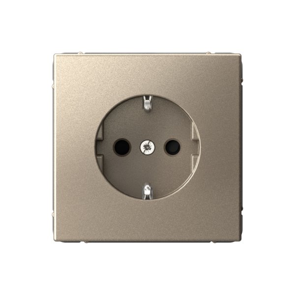 Розетка Systeme Electric (Schneider Electric) ArtGallery с заземлением, со шторками, 16А, шампань, GAL000545