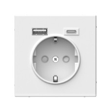 Розетка 16А с 2 USB A+C Systeme Electric (Schneider Electric), ArtGallery, белый лотос, GAL001332