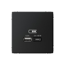 Высокоскоростная розетка USB А+С Systeme Electric (Schneider Electric), ArtGallery, карбон, GAL001029