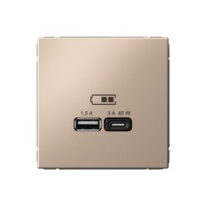 Высокоскоростная розетка USB А+С Systeme Electric (Schneider Electric), ArtGallery, песочный, GAL001229