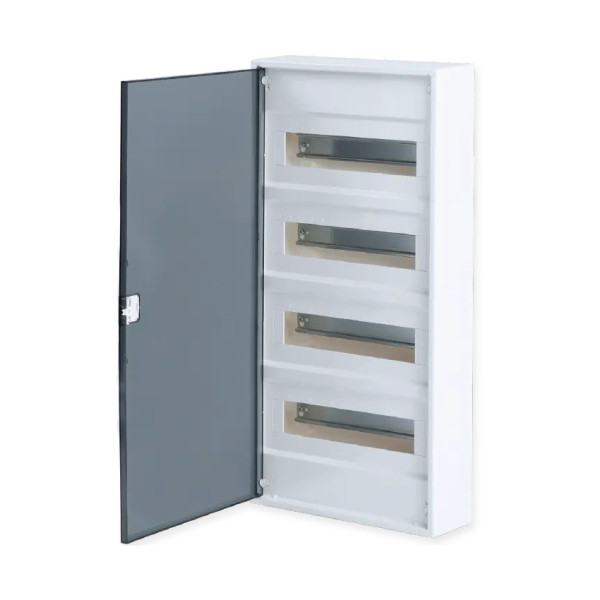 N48-ALFA W, Щит навесной, 4 ряда, 48+8 мод., белая дверца, IP40