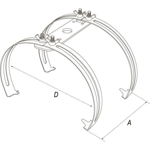 Держатель молниеприемника на круглый конек двойной
