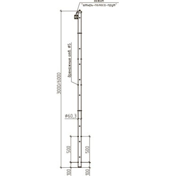 Комплект электролитического заземления вертикального 3 м/6 м