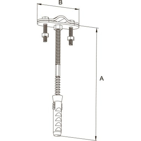 Крепление молниеприемника к стене D=16-20 мм