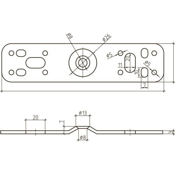 Монтажная пластина 168×40мм