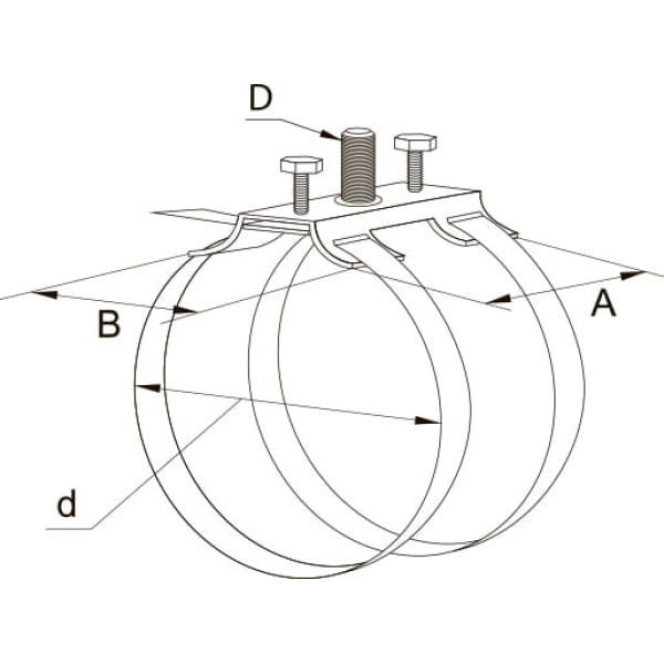 Держатель для труб двойной