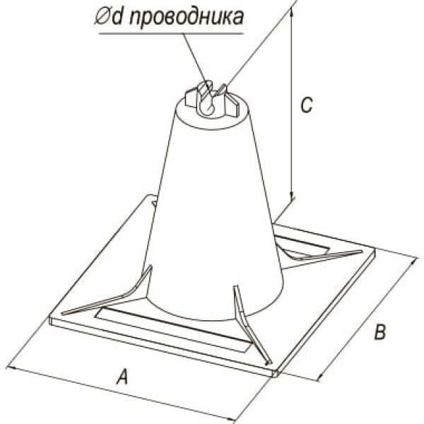 Держатель кровельный пластиковый для мягкой кровли h-110