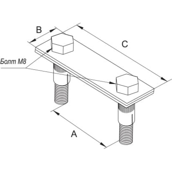 Держатель полосы на тонколистовом металлическом основании