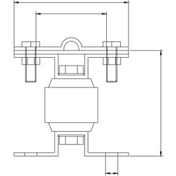 Держатель для прута 8-10 мм и полосы 25-40 мм изолированный
