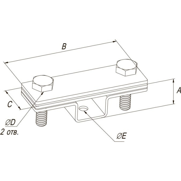 Держатель для полосы с двумя пластинами