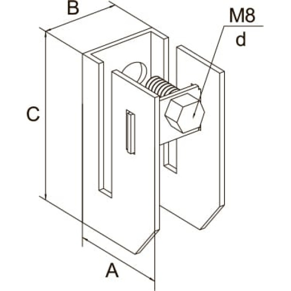 Держатель для полосы толщиной до 8 мм с фиксирующим болтом