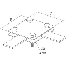 Зажим для продольного соединения полосы до 50 мм
