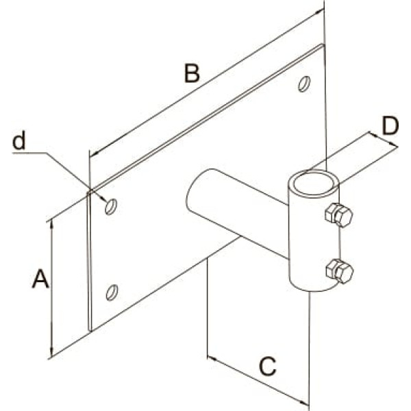 Держатель мачты молниеприемника 1-4 м к стене