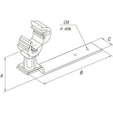 Держатель под черепицу с пластиковым фиксатором