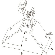 Держатель кровельный на конек с пластиковым фиксатором