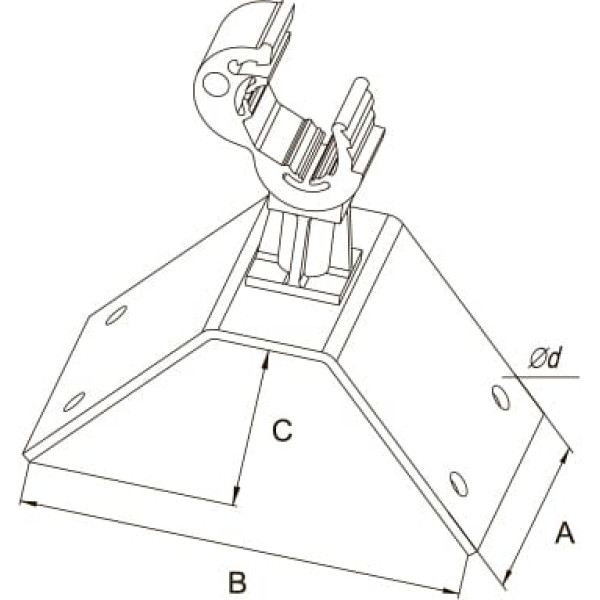 Держатель кровельный на конек с пластиковым фиксатором