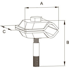 Зажим прута универсальный с анкером (м8×30 мм)