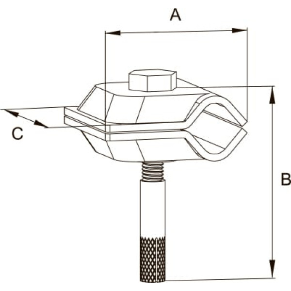 Зажим прута универсальный с анкером (м8×30 мм)