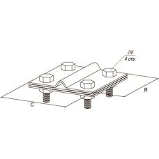 Зажим «полоса-прут» с 3 пластинами