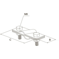 Зажим диагональный «заземлитель-прут-полоса»