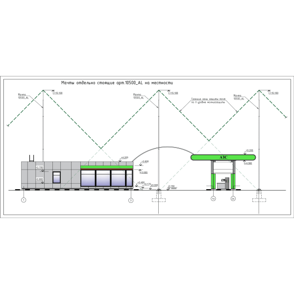 Молниеотводы фундаментные 6-24 м